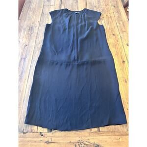 Magaschoni 100% Silk Shift Dress Size 14 Zipper Black NWT Sleeveless Classic